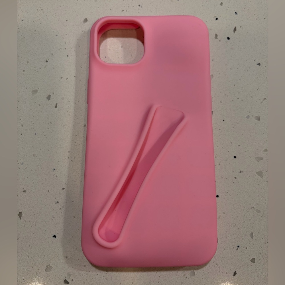 iPhone 15 plus Pink Phone Case with lip gloss holder